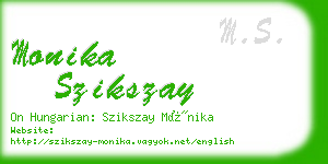 monika szikszay business card